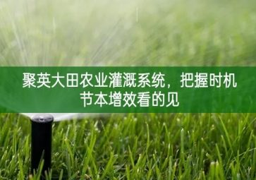 「智慧農(nóng)業(yè)」聚英大田農(nóng)業(yè)灌溉系統(tǒng)，把握時(shí)機(jī)節(jié)本增效看的見