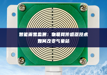 智能雨雪監測：物聯網傳感器技術如何改變氣象站